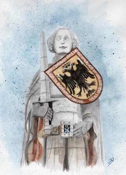 Poster DIN-A3 Aquarell Maritim Kunst Druck Kunstdruck Bremen Bremer Roland Nordsee Souvenir Souvenirs